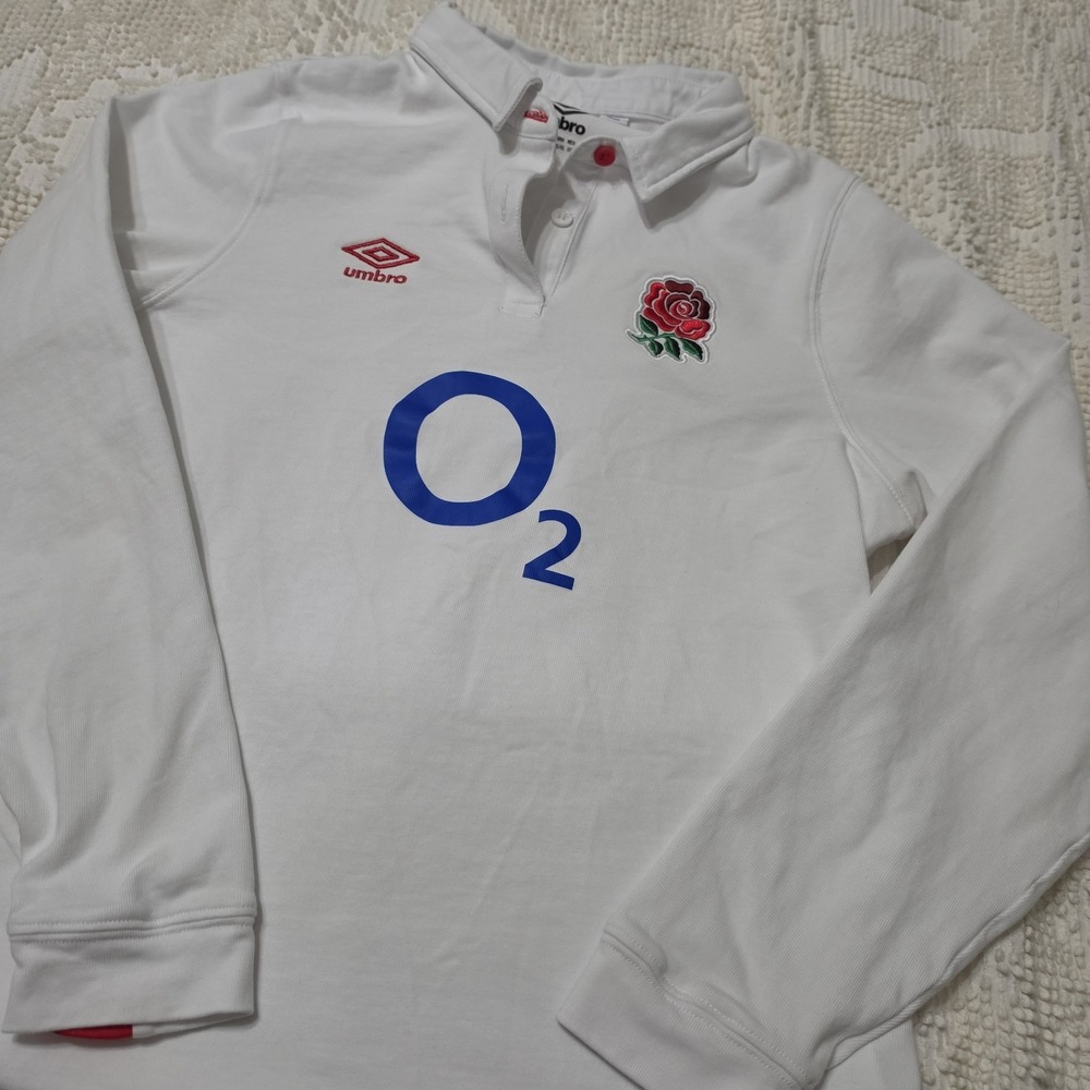 Umbro England RFU Women's Classic Long Sleeve Rugby Jersey White 20-21 Size 12/L